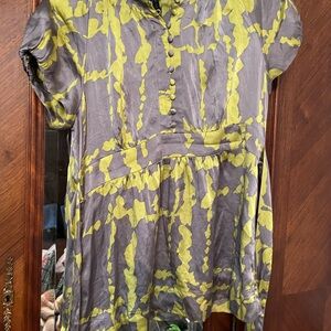 BCBGMAXAZRIA Gray and Yellow Floral Skirt